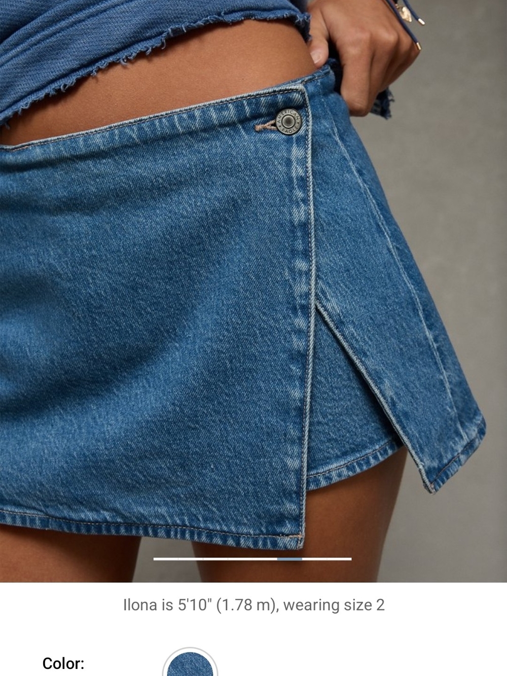 American Eagle Outfitters Blue Denim Mini Skirt - Picture 2 of 10
